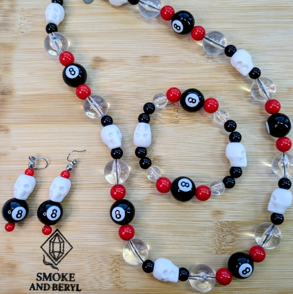 Casino Royal Artisan 3 Piece Set - Necklace, Bracelet & Earrings D009 - Picture 4 of 6